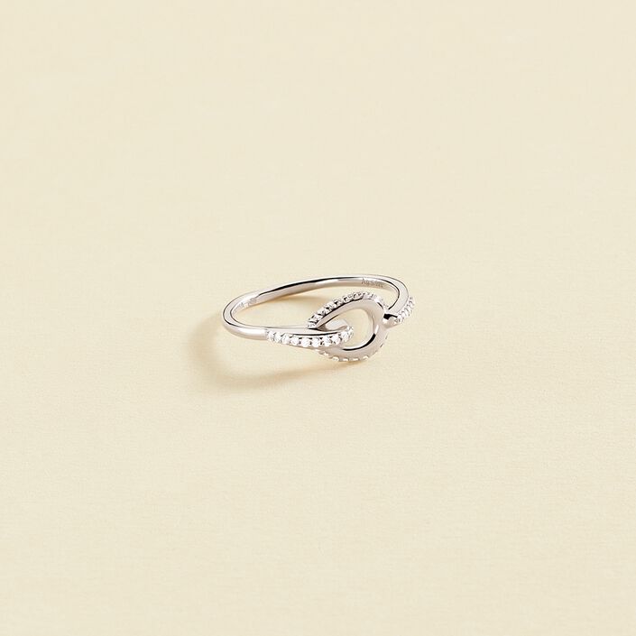 Thin ring GEMINI - Crystal / Silver - All jewellery  | Agatha