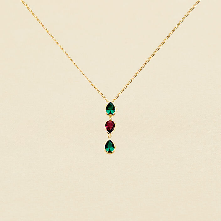 Choker necklace NEITH - Green / Pink - All jewellery  | Agatha