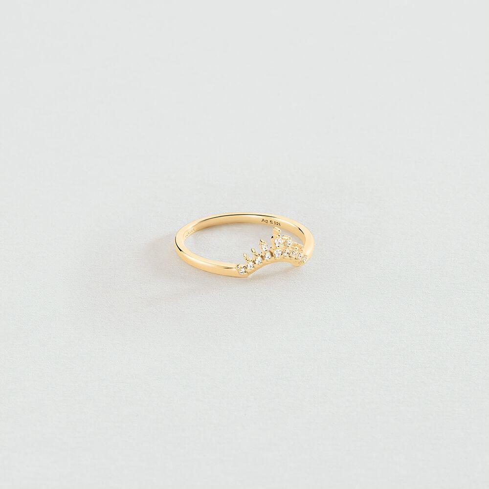 Thin ring LUCKY EYE - Crystal / Golden - Rings  | Agatha