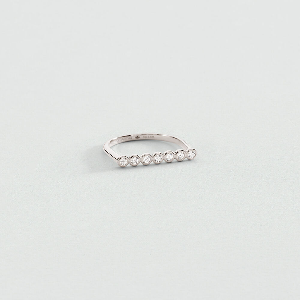 Thin ring OD&Eacute;ON - Crystal / Silver - Rings  | Agatha