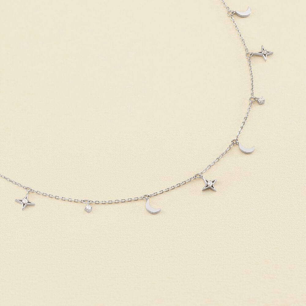 Choker necklace GALAXY Crystal Silver
