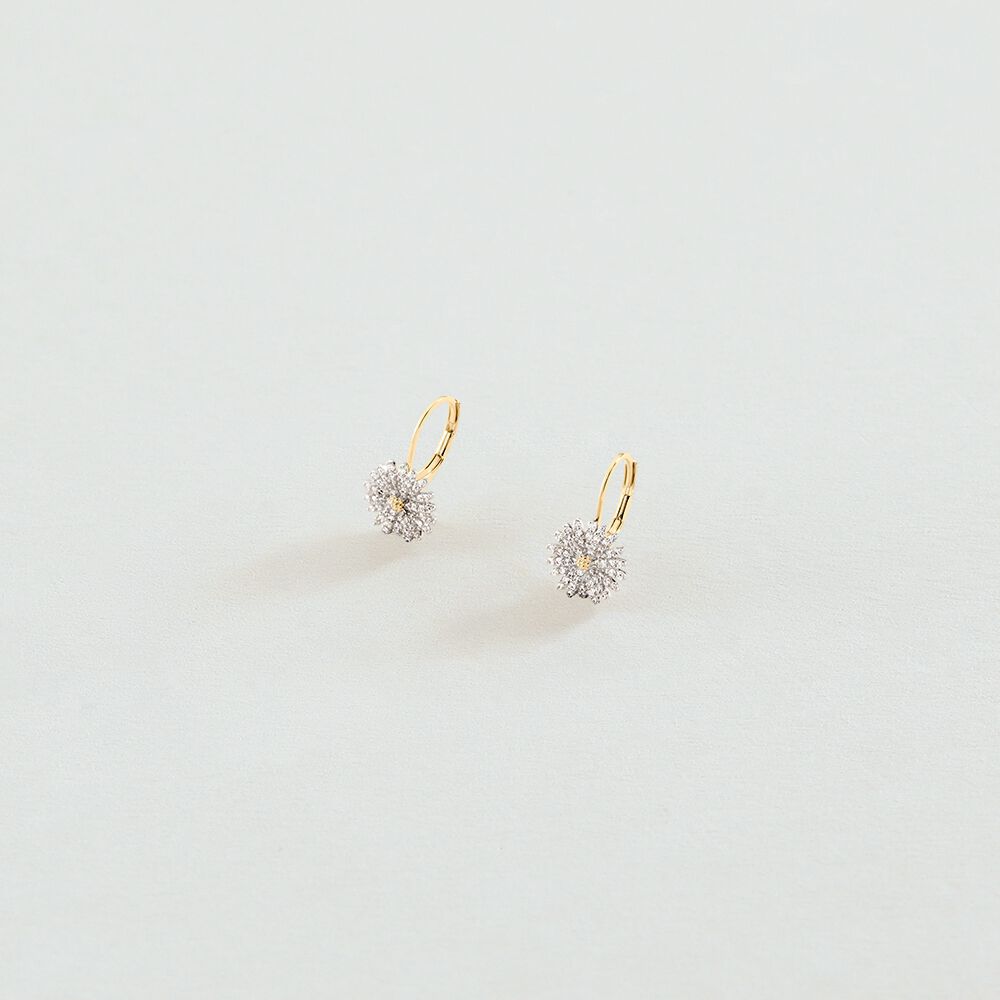 Long earrings BLOSSOM - Crystal / Golden - Earrings  | Agatha