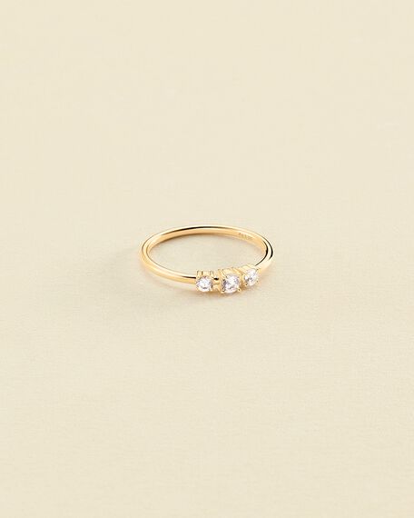 Thin ring SOL - Crystal / Golden - All jewellery  | Agatha