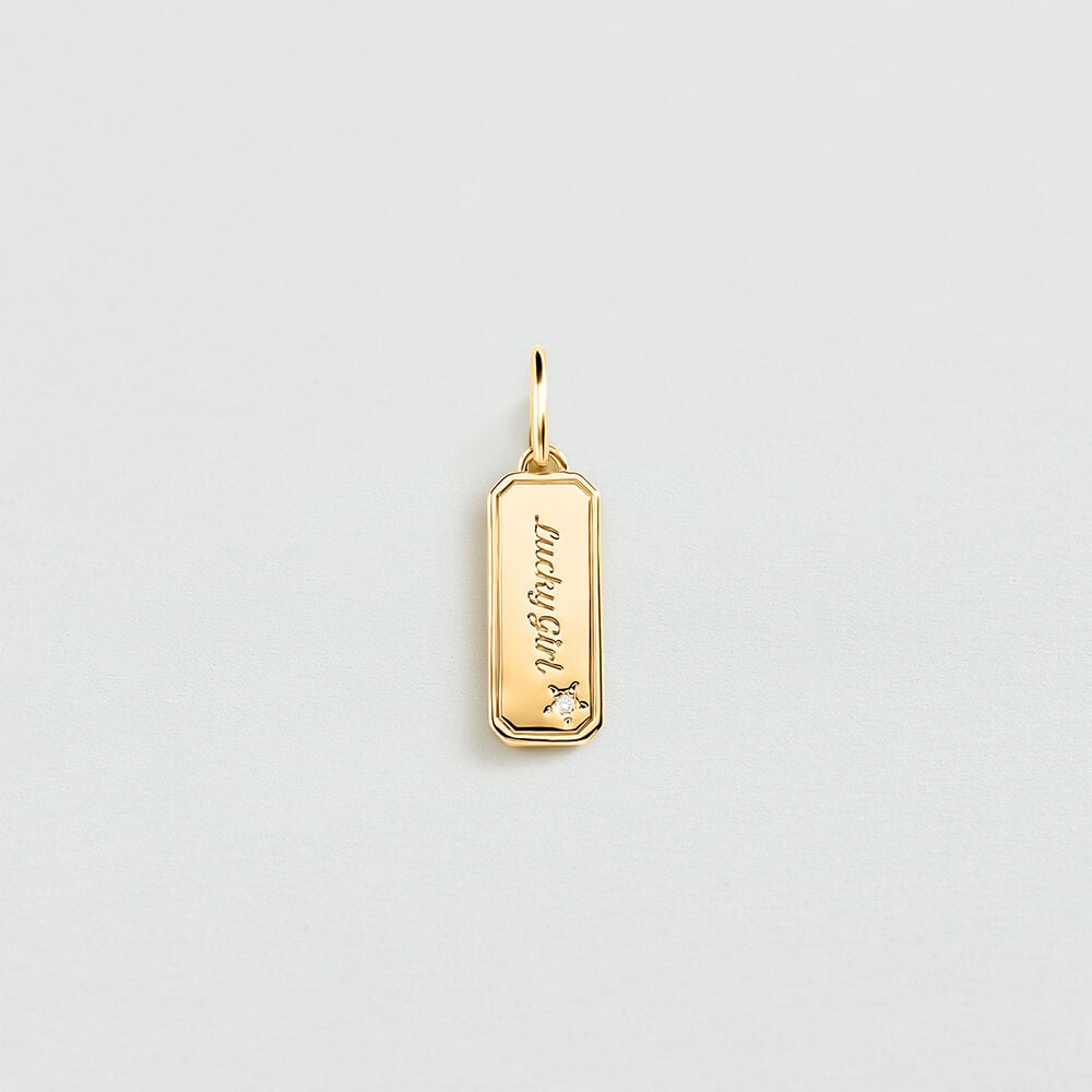 Pendant LUCKY - Crystal / Golden - Jewellery  | Agatha