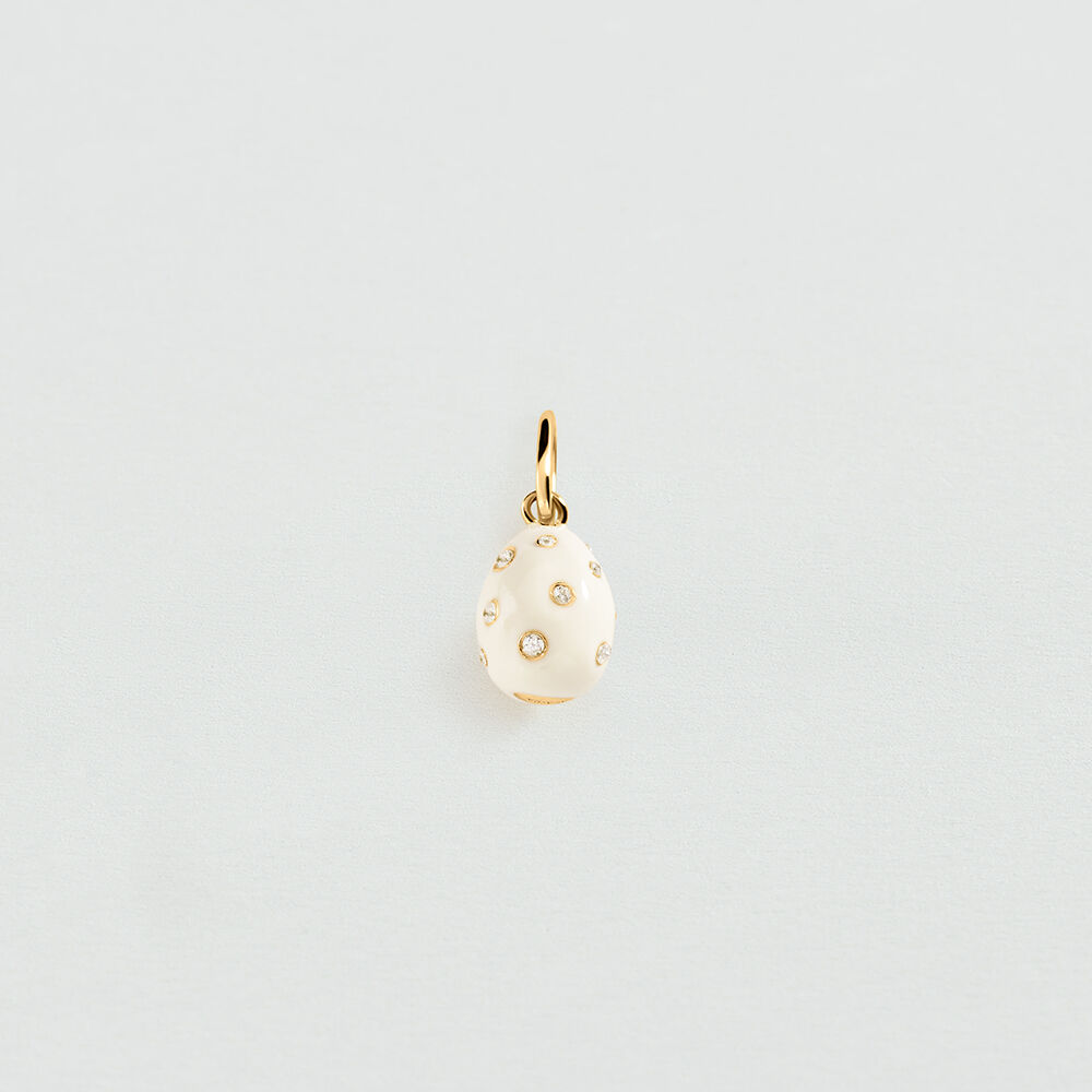 Pendant PAVE EGG - Crystal / White