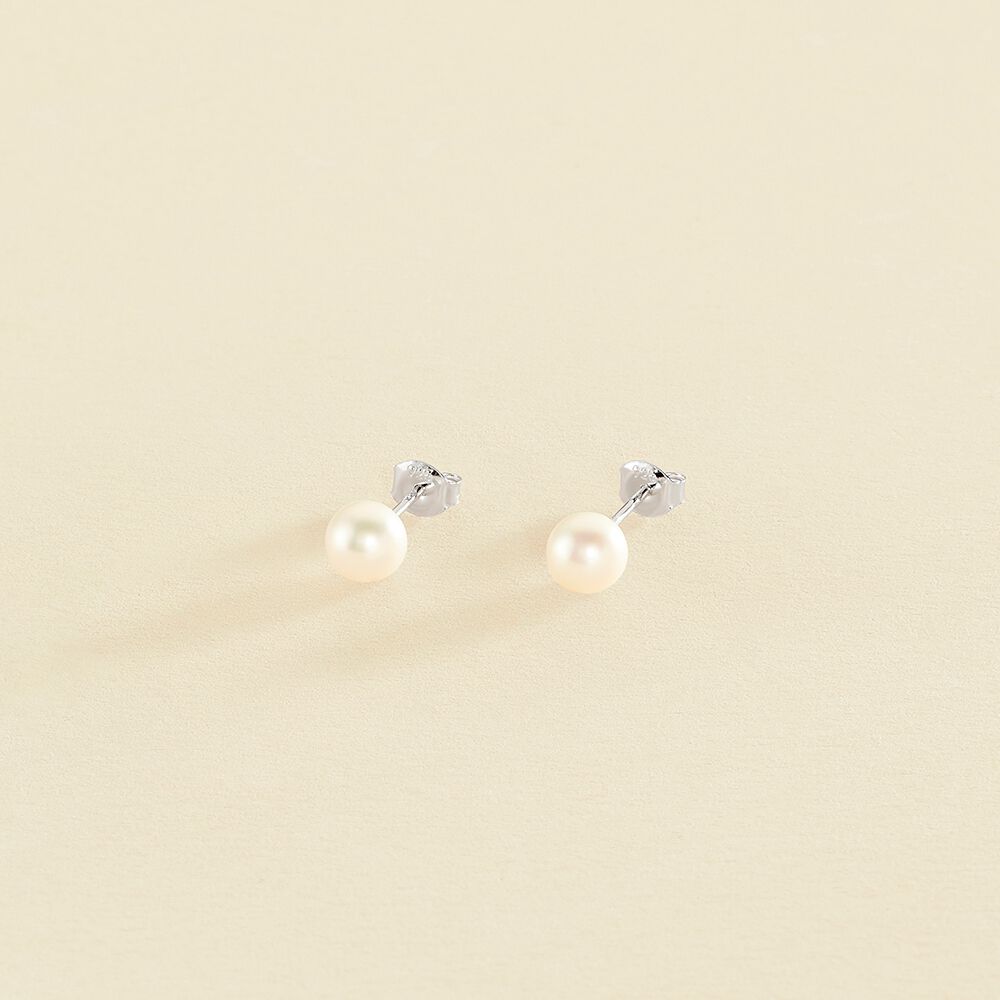 Stud earrings PERLYS - Pearl / Silver - All earings  | Agatha