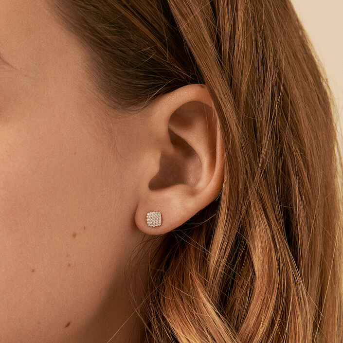 Stud earrings GLORIA - Crystal / Silver - All earings  | Agatha