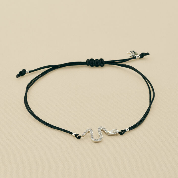 Cord bracelet SNAKY - Crystal / Black - All bracelets  | Agatha