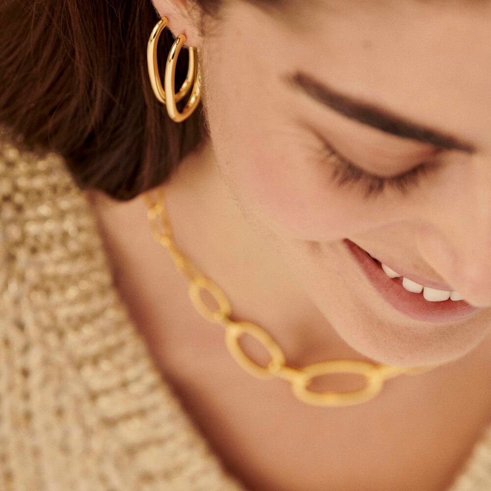 Hoops CHAIN - Golden - Earrings  | Agatha