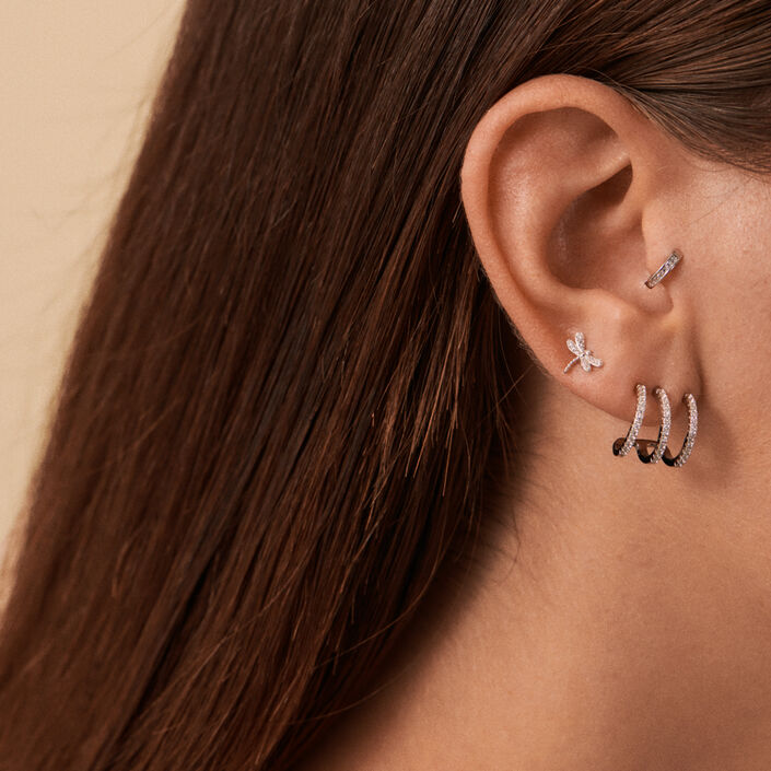 Hoop piercing CRIODIAM - Crystal / Silver - All jewellery  | Agatha