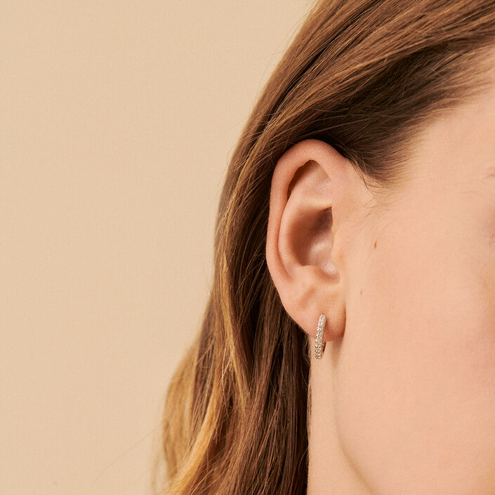 Hoops AUSTRAL - Crystal / Silver - All earings  | Agatha