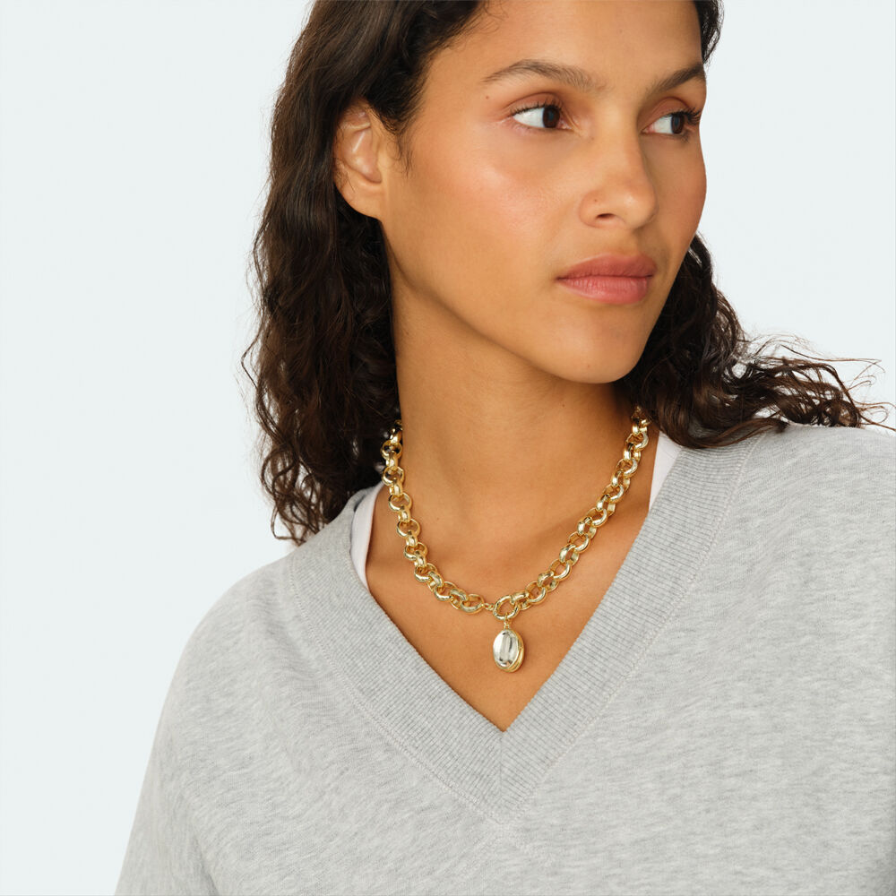 Pendant PEARL LOCKET - Crystal / Golden - Jewellery  | Agatha