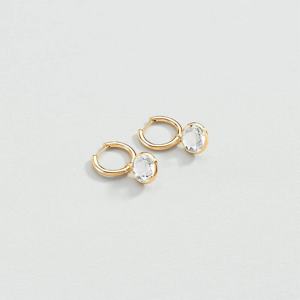 Hoops LUTETIA - Crystal / Golden - Earrings  | Agatha
