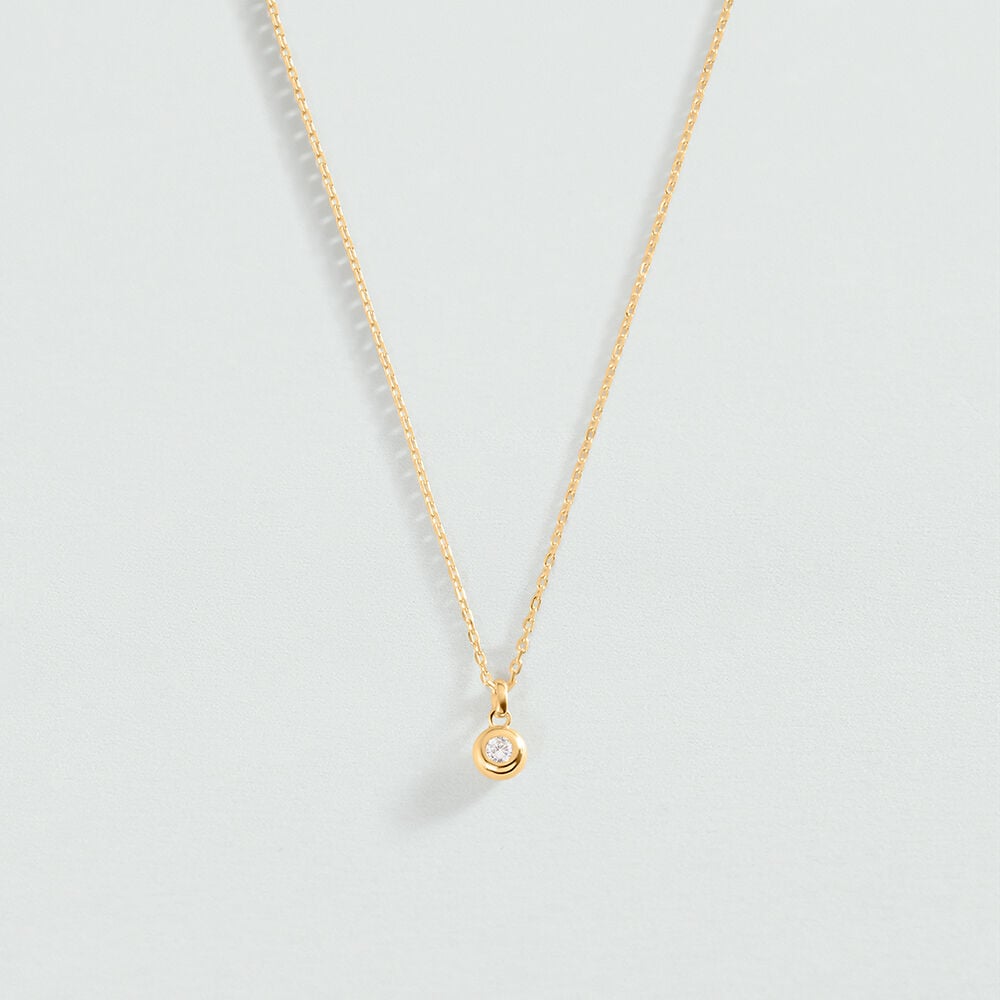 Mid-length necklace OD&Eacute;ON - Crystal / Golden - Mid-length necklace  | Agatha