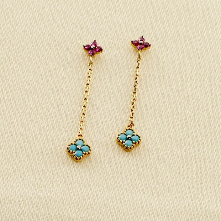 Long earrings BELOVED - Multicolor / Gold - All jewellery  | Agatha