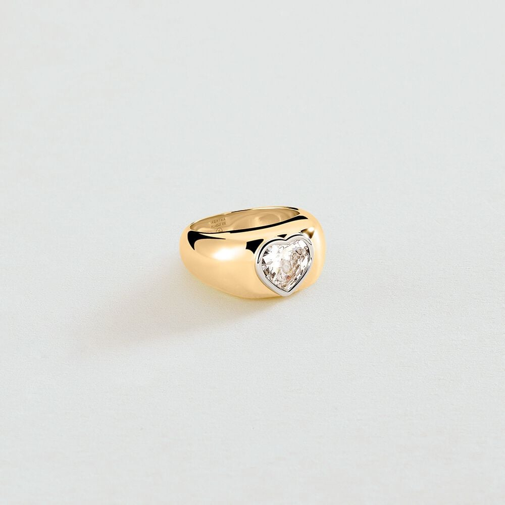 Large ring HEART VICTOIRE - Golden - Jewellery  | Agatha