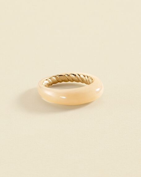 Thin ring TORSADES - Ivory / Gold - All jewellery  | Agatha