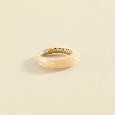 Thin ring TORSADES - Ivory / Gold - All jewellery  | Agatha