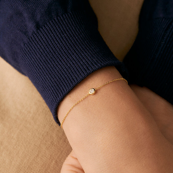 Link bracelet BRILLANT - Crystal / Golden - All bracelets  | Agatha
