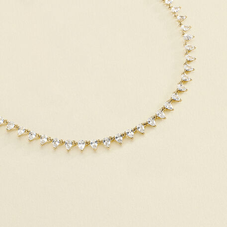 Choker necklace OLIMPIA - Crystal / Golden - All jewellery  | Agatha