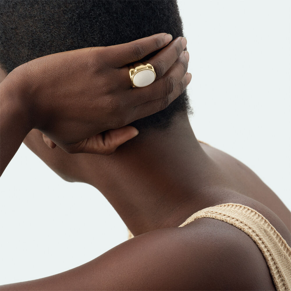 Large ring LA RIVIERA - White / Gold - Large ring  | Agatha