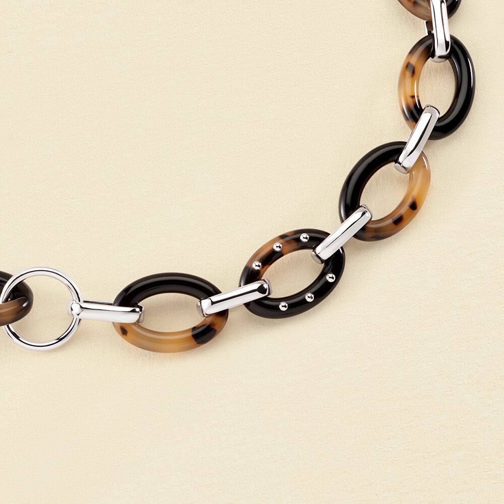 Mid-length necklace BOUCLE - Tortoise / Black - Jewellery  | Agatha
