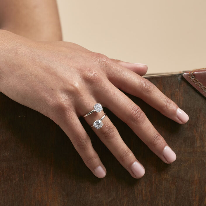 Thin ring DIAMS - Crystal / Silver - All jewellery  | Agatha