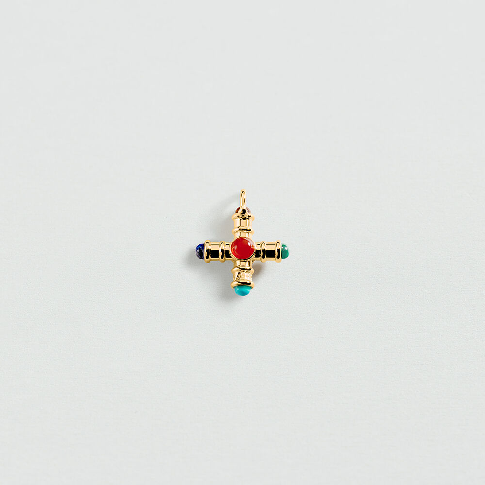 Pendant ICONIC CROSS - Multicolor / Gold - All Talismans  | Agatha