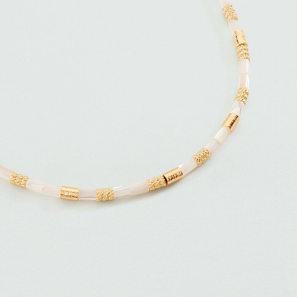 Choker necklace PETRA - Nacre / Gold - Choker necklace  | Agatha
