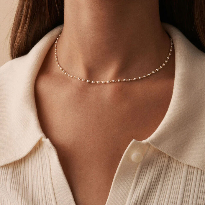 Choker necklace SMARTY - White / Gold - All jewellery  | Agatha