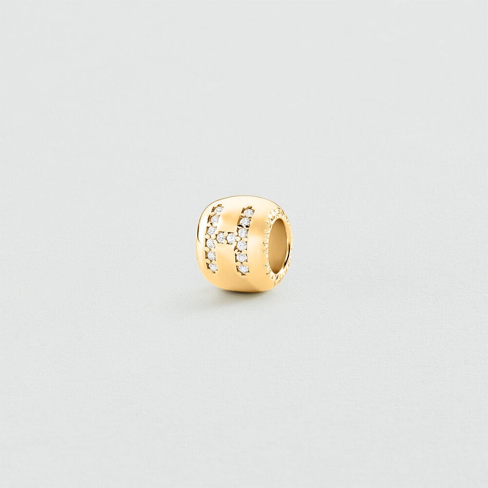 Pendant LUCKY LETTER H - Crystal / Golden - Jewellery  | Agatha