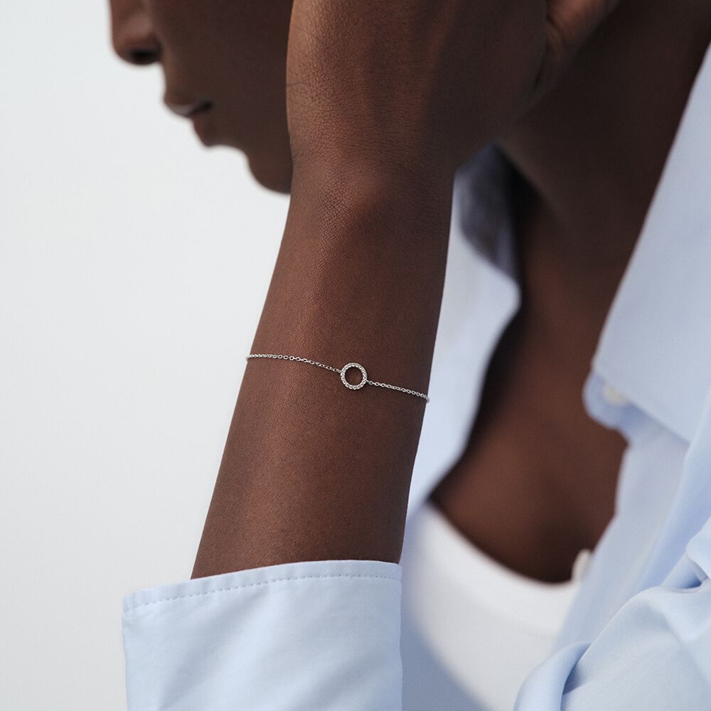 Link bracelet RONDOU - Crystal / Silver - Bracelets  | Agatha