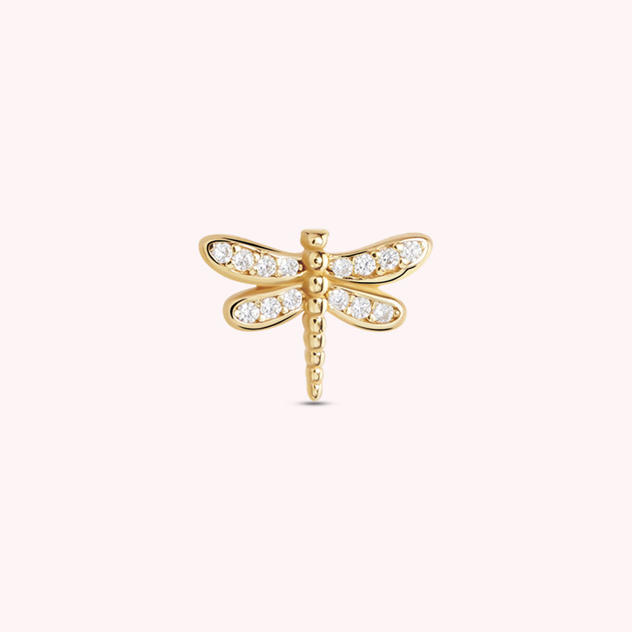 Piercing stud LIBELULA - Crystal / Gold - All jewellery  | Agatha