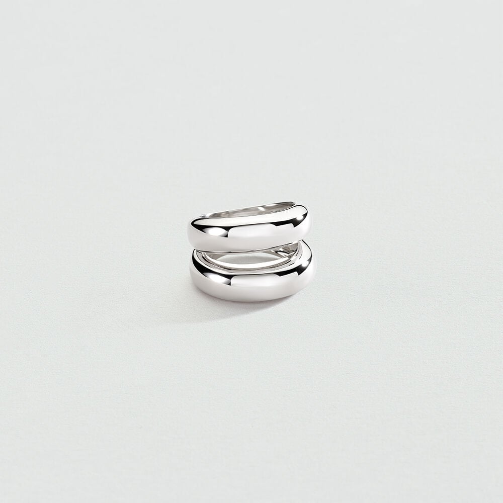 Large ring RUE DE SEINE - Silver - Large ring  | Agatha