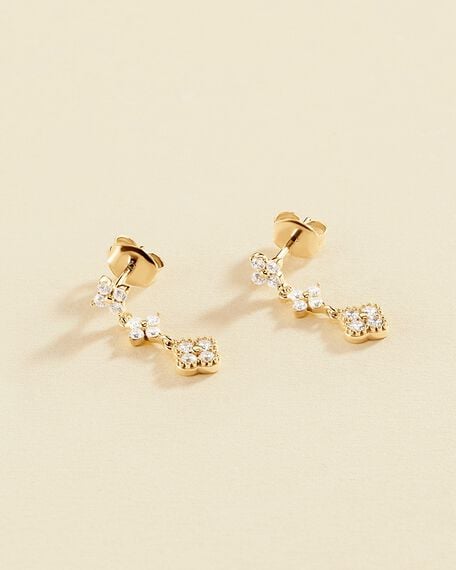 Long earrings BELOVED - Crystal / Golden - All jewellery  | Agatha