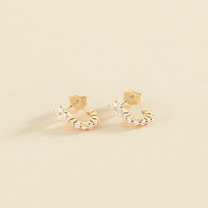 Hoops BELOVED - Crystal / Golden - All earings  | Agatha