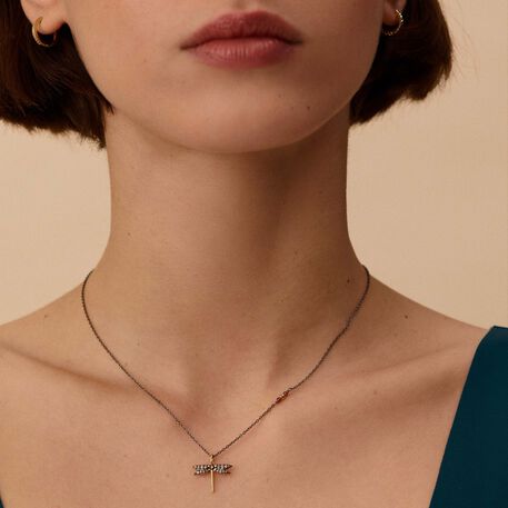 Choker necklace DIAMONDS - Gold / Gun - All jewellery  | Agatha