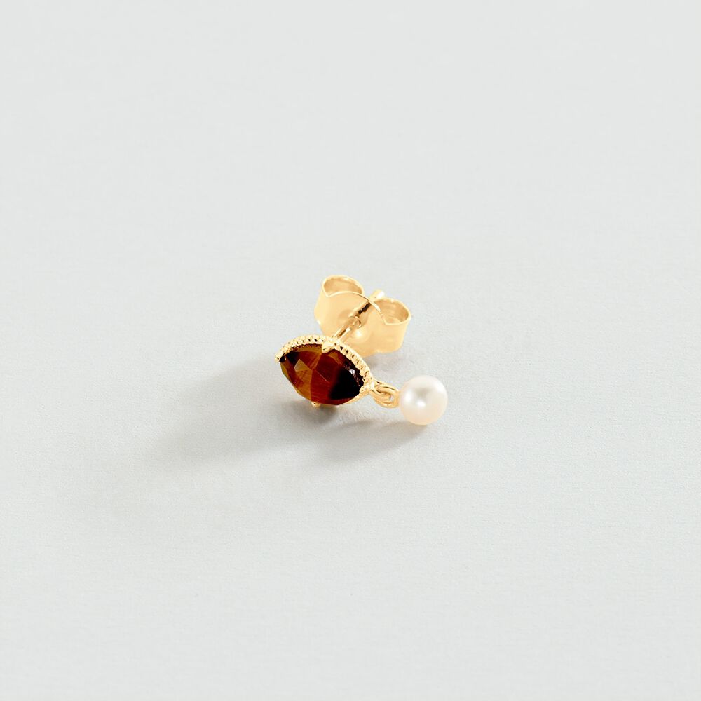 Piercing stud PRECIEUX - Tiger eye - Jewellery  | Agatha