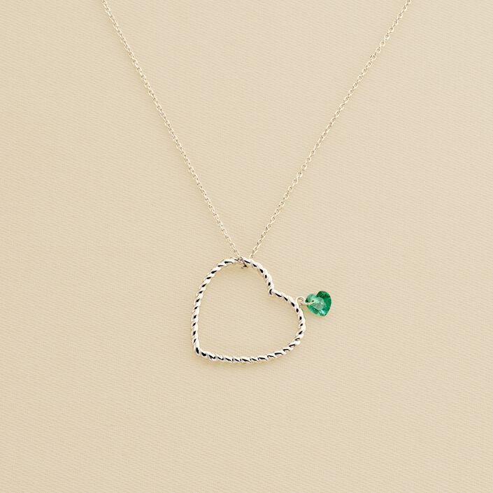 Mid-length necklace BEGUIN - Green / Silvered - All jewellery  | Agatha