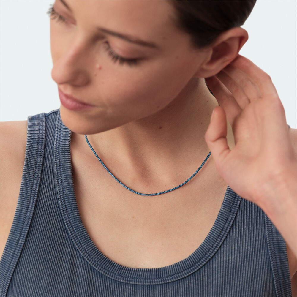 Choker necklace STRING TALISMANS - Blue / Silver - Choker necklace  | Agatha