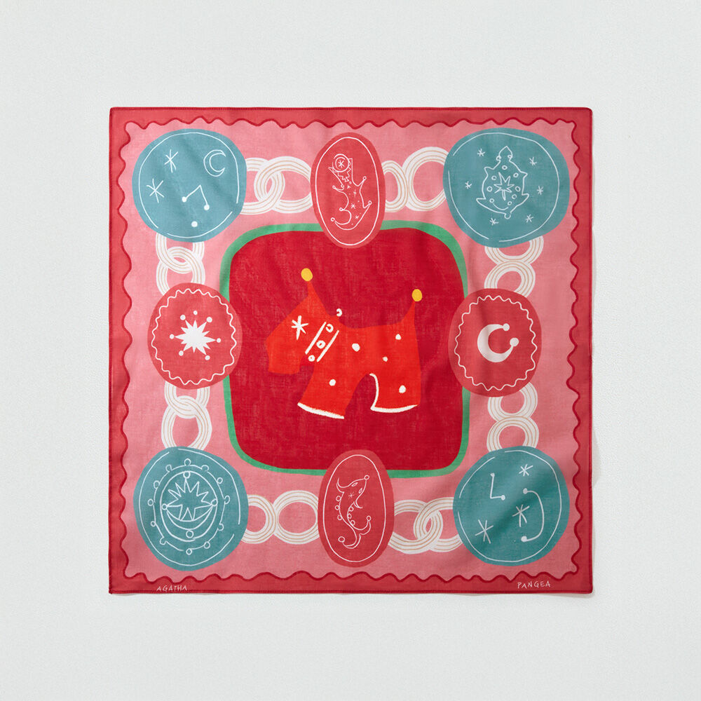 Scarf COTTON BANDANA PANGEA - Pink / Blue - Accessories  | Agatha