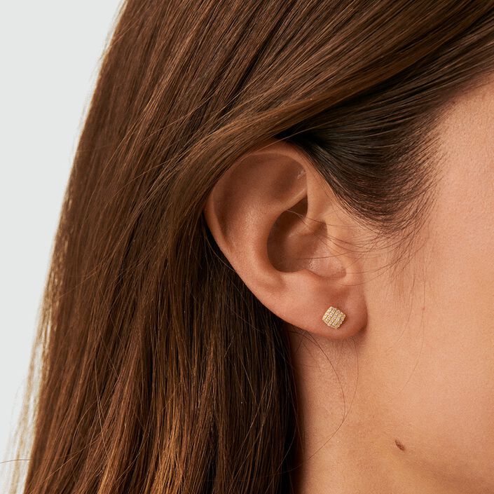 Stud earrings GLORIA - Crystal / Golden - All earings  | Agatha