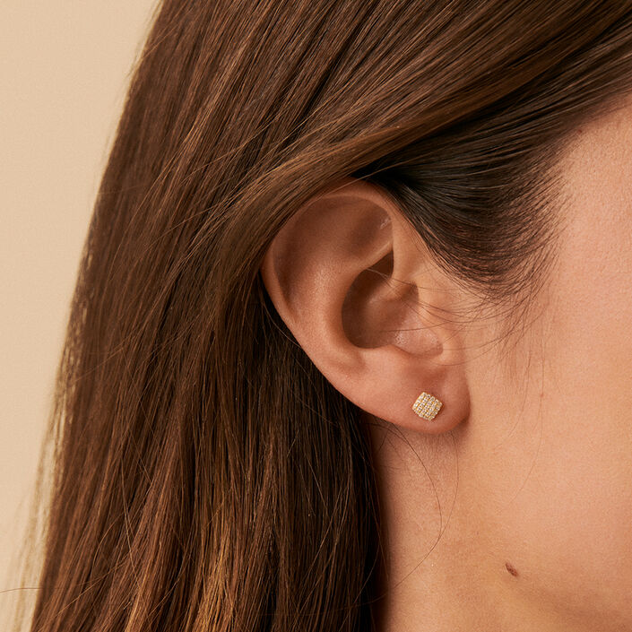 Stud earrings GLORIA - Crystal / Golden - All earings  | Agatha