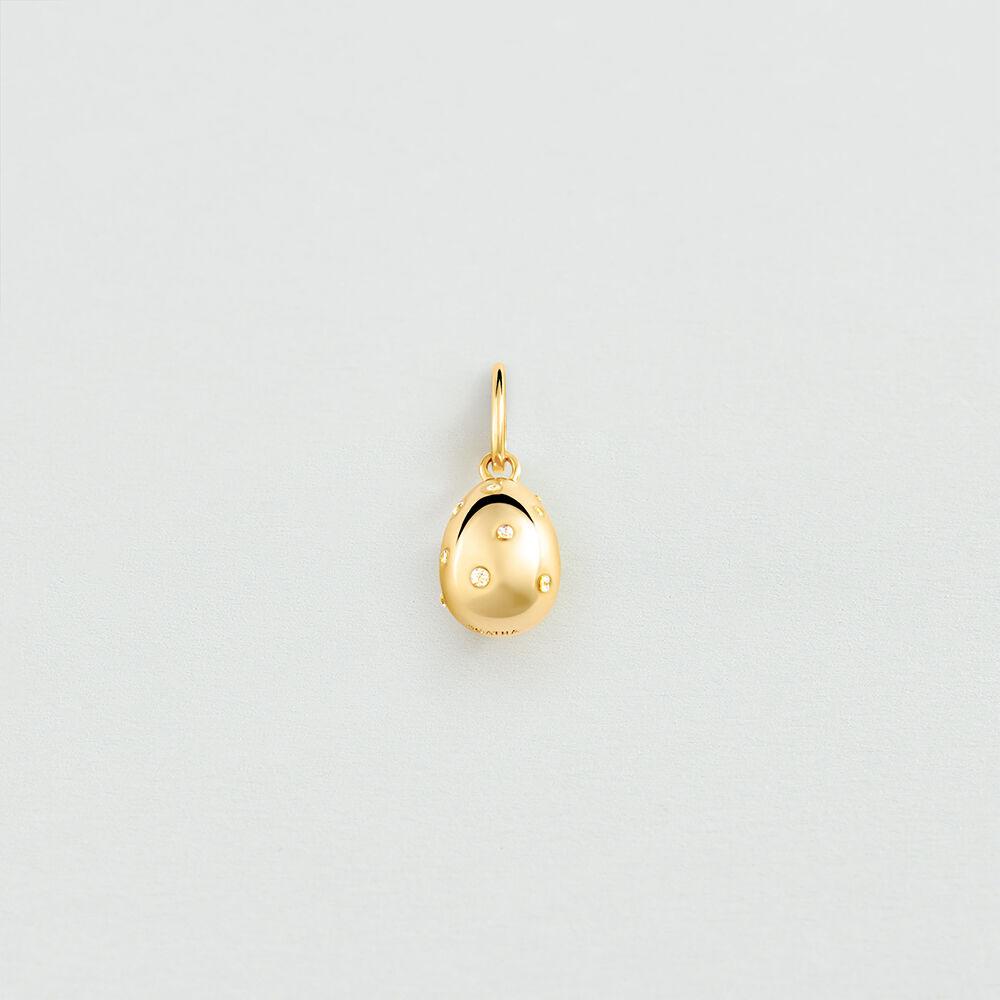 Pendant PAVE EGG - Crystal / Golden