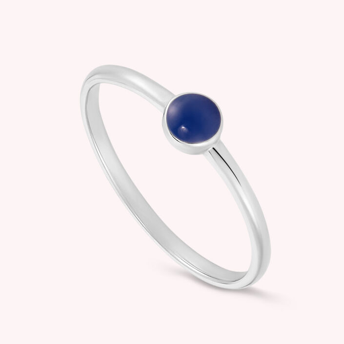 Thin ring CONFETT - Blue / Silver - All jewellery  | Agatha