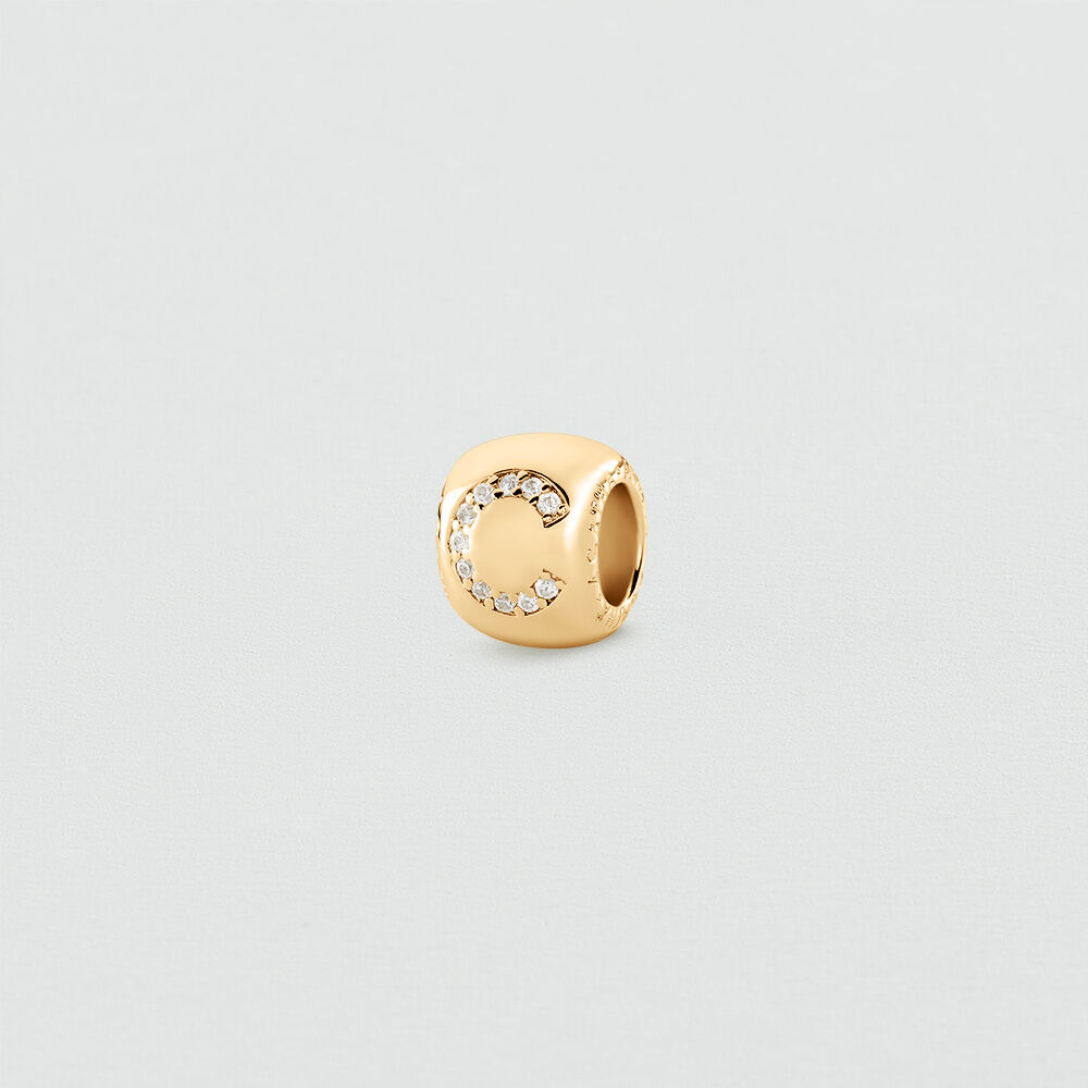 Pendant LUCKY LETTER C - Crystal / Golden - Jewellery  | Agatha