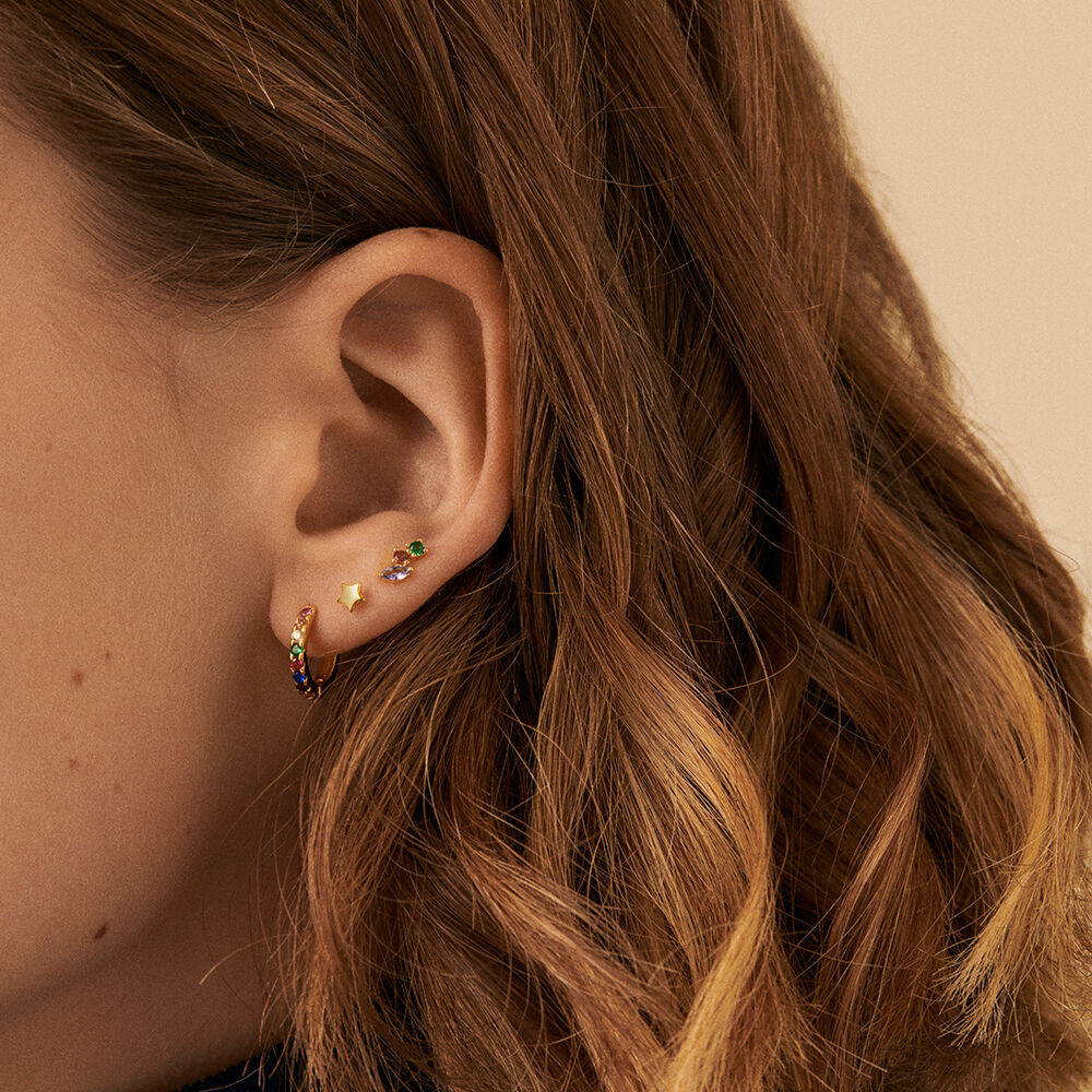 Gold top piercing hoops