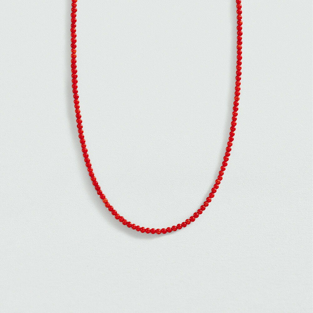 Choker necklace NATURAL STONES - Coral - Choker necklace  | Agatha
