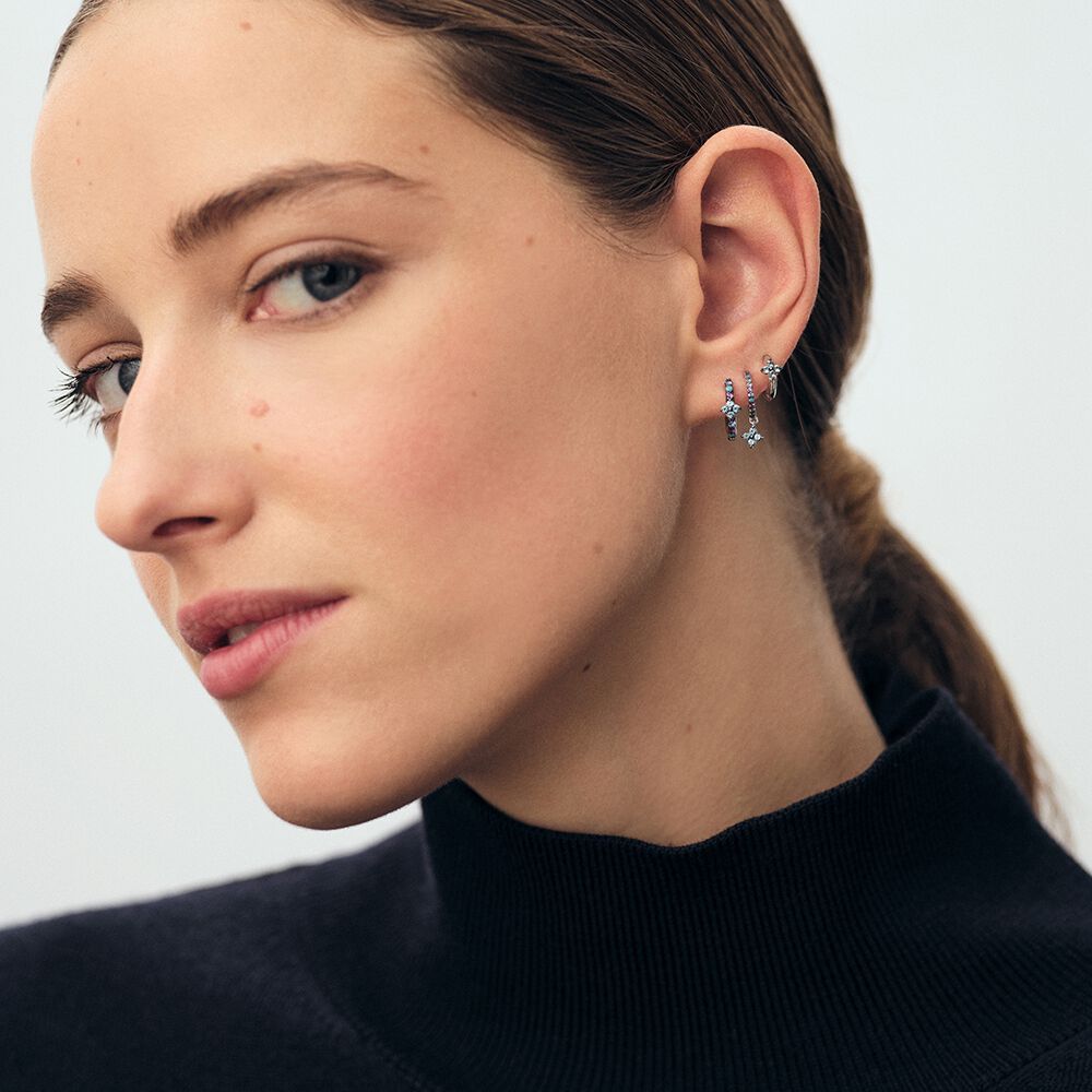 Hoop piercing BELOVED - Multicolor / Silver - Genuine silver  | Agatha