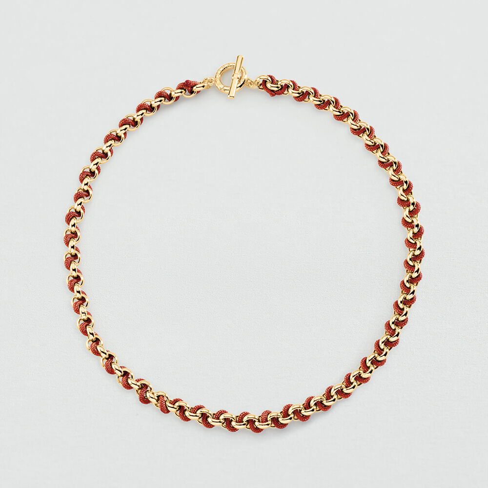 Choker necklace GAMBETTA - Terracotta / Golden - Choker necklace  | Agatha